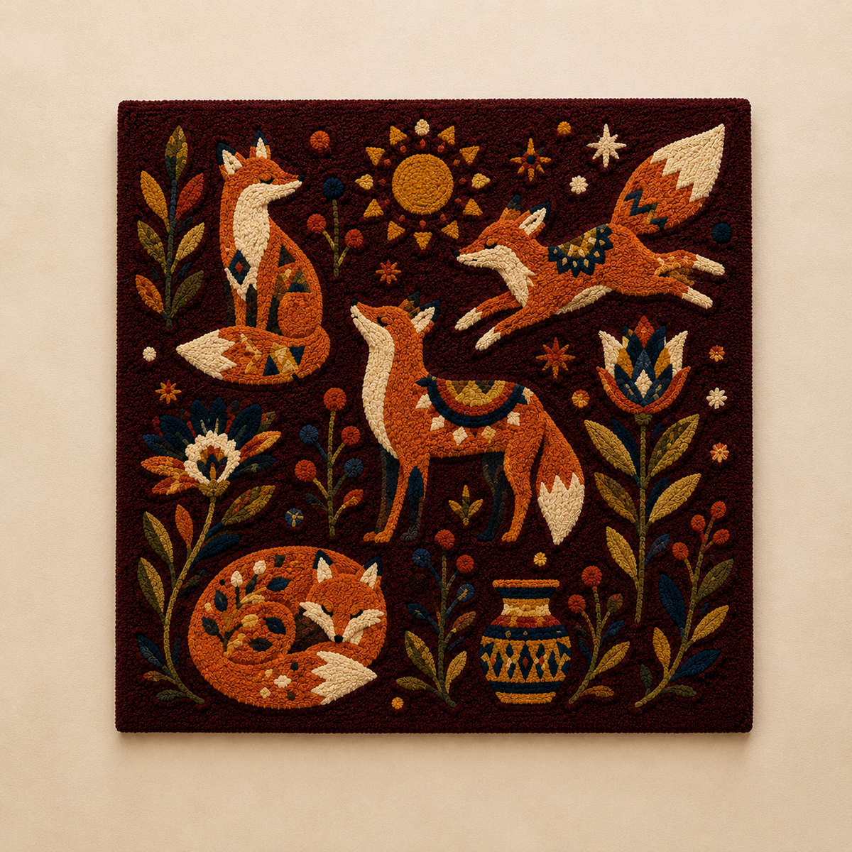 Colorful solar garden wall art by Hewn Earth, featuring a decorative design suitable for outdoor garden decor.