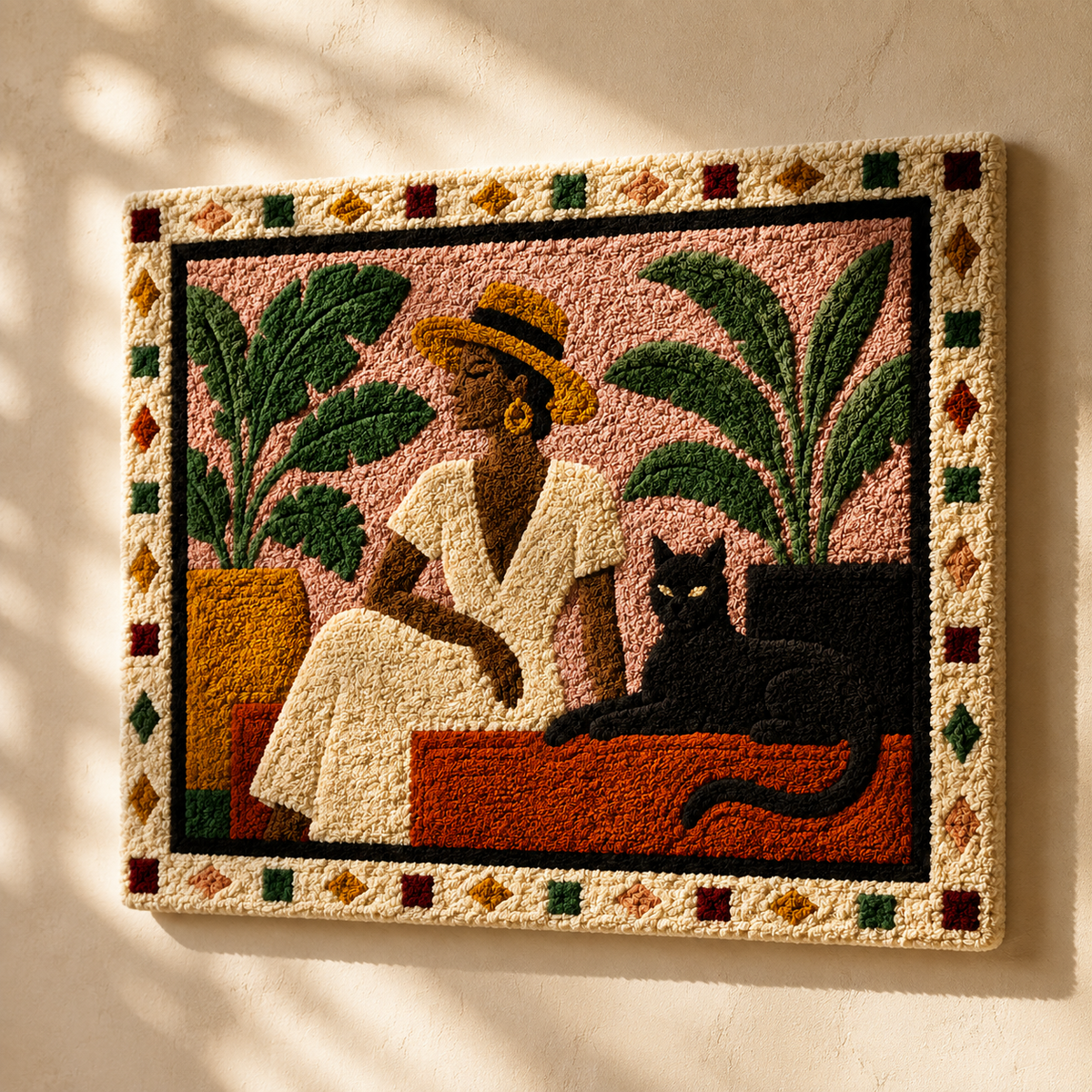 Wall art featuring a woman in a cream dress, styled in a natural, artistic portrayal by Hewn Earth.