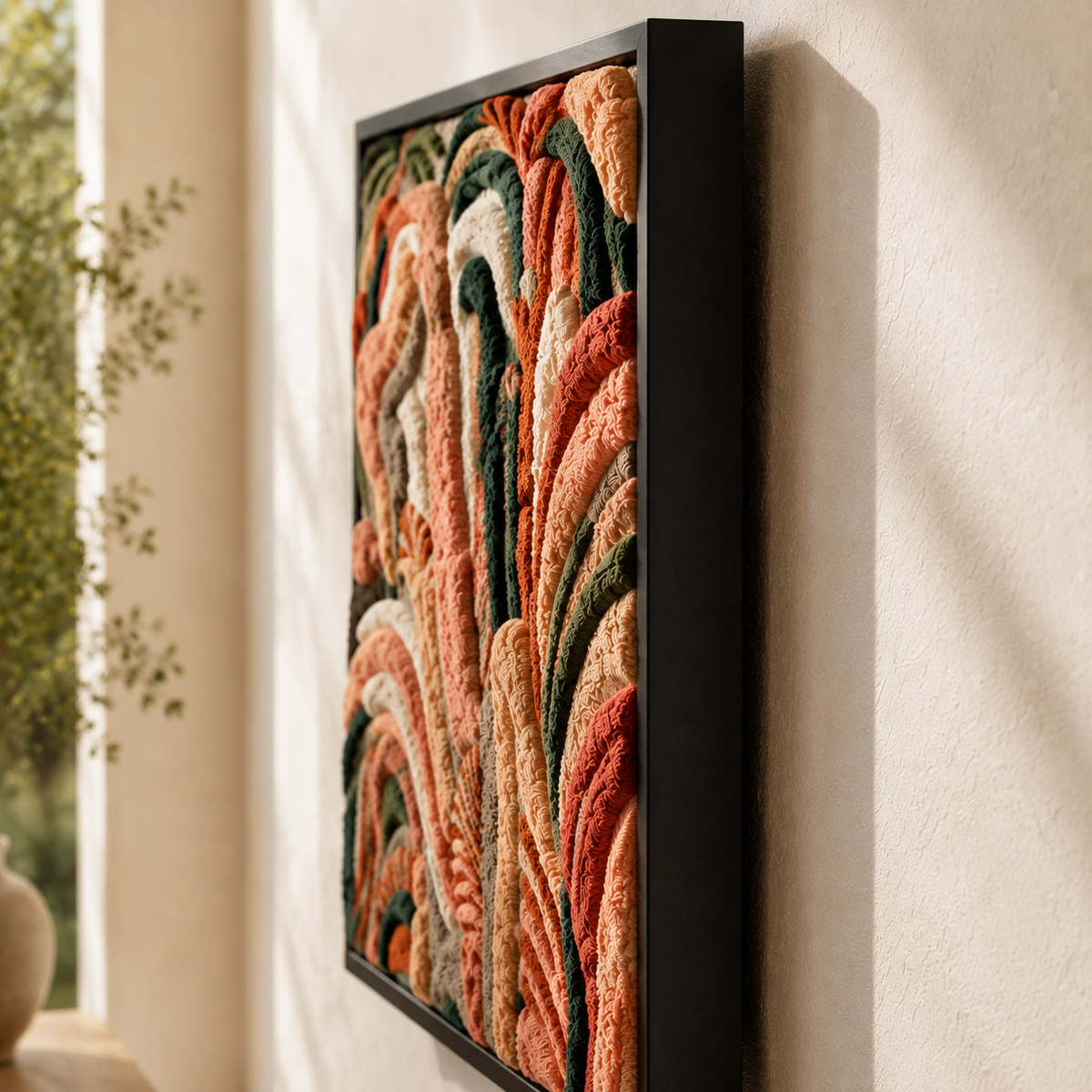 Hewn Earth Coral Archways wall art featuring coral-inspired design with textured, earthy tones for coastal decor.