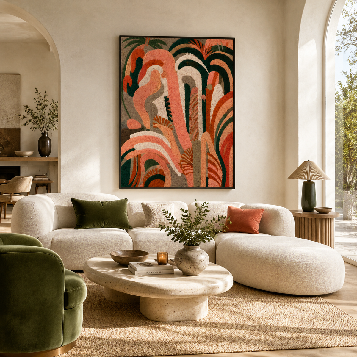 Hewn Earth Coral Archways wall art featuring intricate coral-inspired designs in warm tones, suitable for coastal or beach-themed decor.
