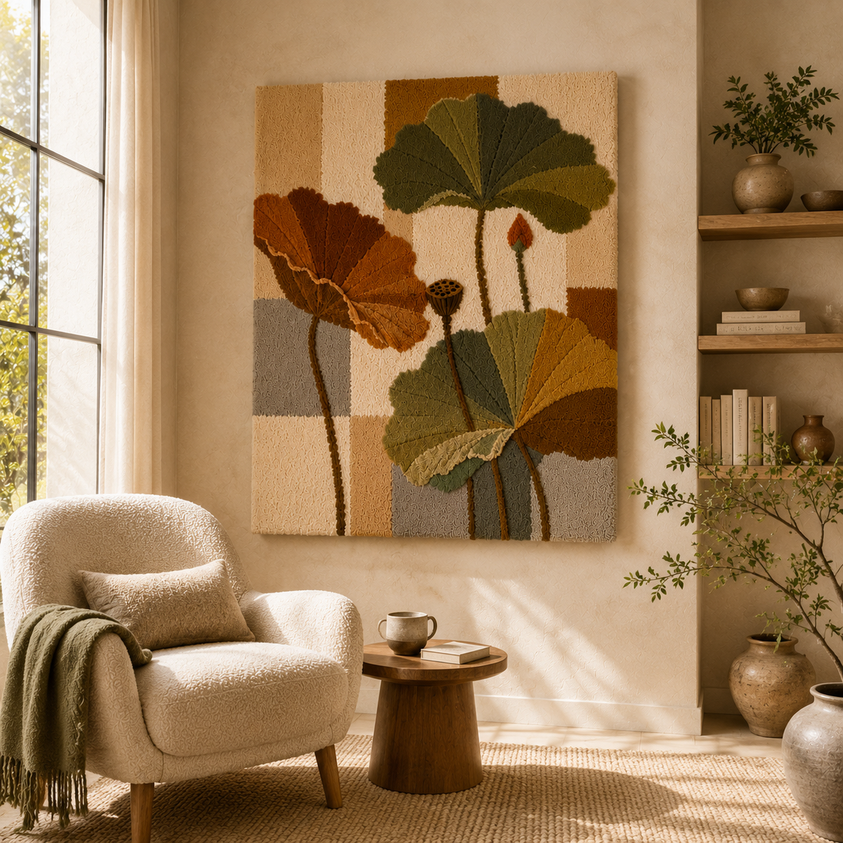 Autumn Grove wall art by Hewn Earth featuring a nature-inspired design with warm autumn colors on a textured background.