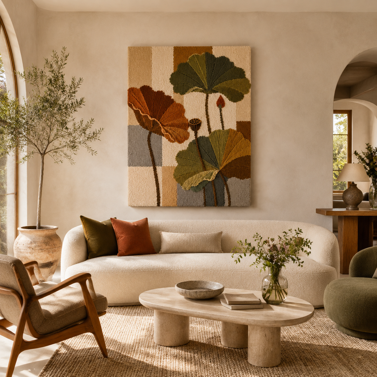 Autumn Grove wall art by Hewn Earth featuring a vibrant autumn landscape with trees and colorful foliage.