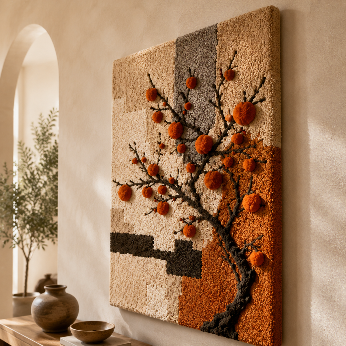 Autumn Orchard wall art by Hewn Earth featuring vibrant fall leaves and orchard scenery in a natural landscape print.