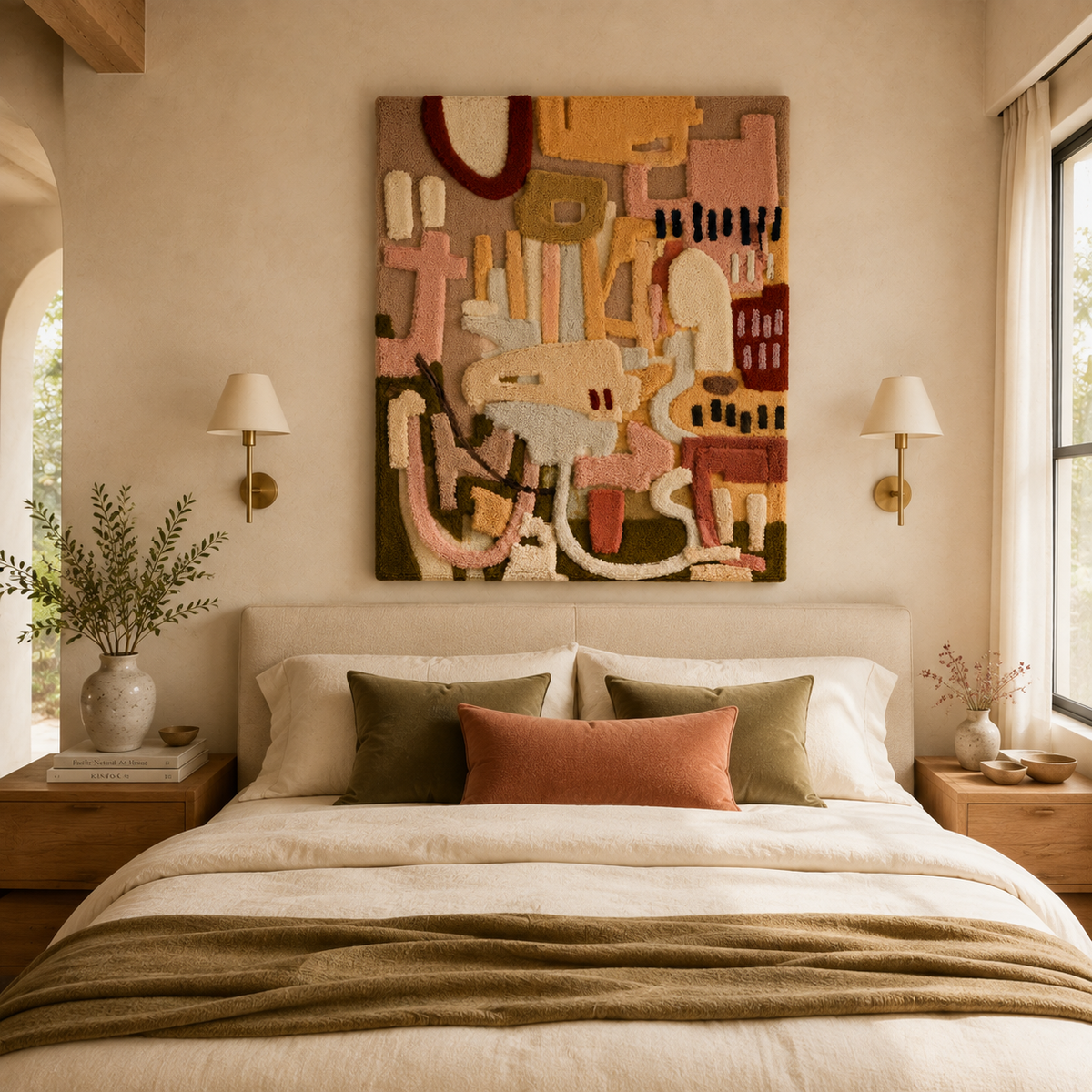 Hewn Earth Studio Fragments HE-0245 wall art featuring abstract textured design in neutral tones.