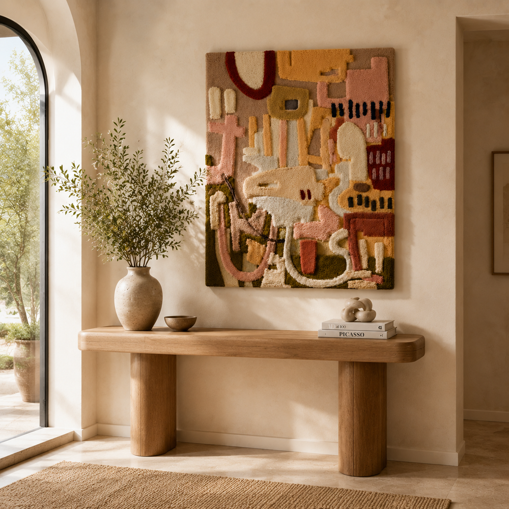 Hewn Earth Studio Fragments HE-0245 wall art featuring abstract textured design on a neutral background.