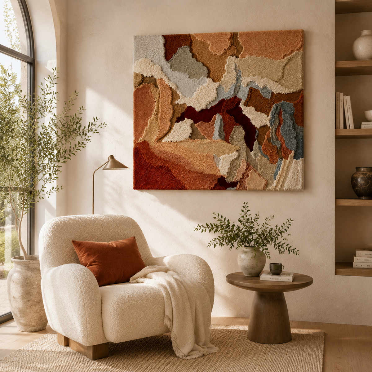 Desert collage wall art by Hewn Earth featuring warm-toned desert landscapes and abstract desert imagery.
