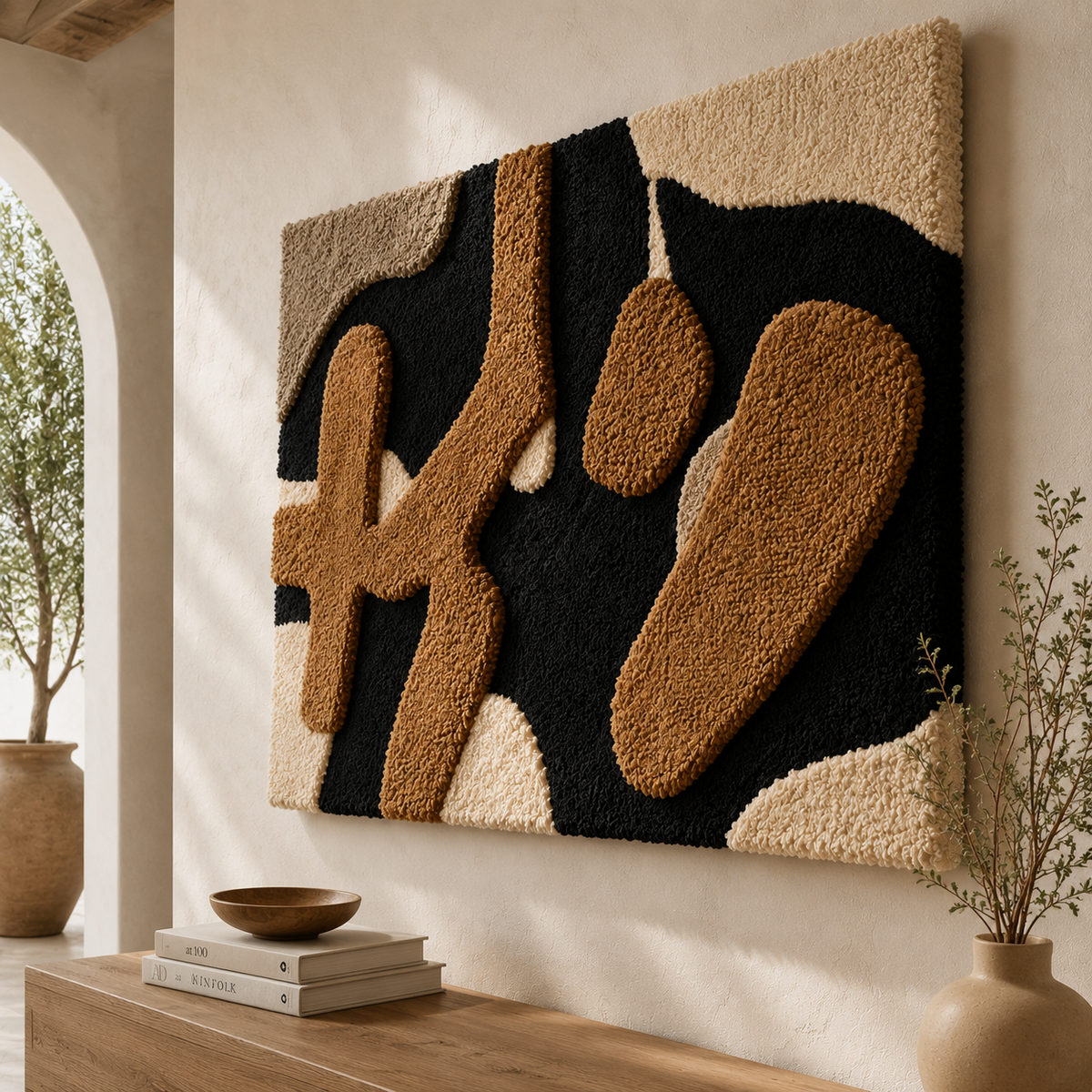 Hewn Earth Night Crossing wall art featuring a detailed, artistic depiction of a night scene with crossing figures.