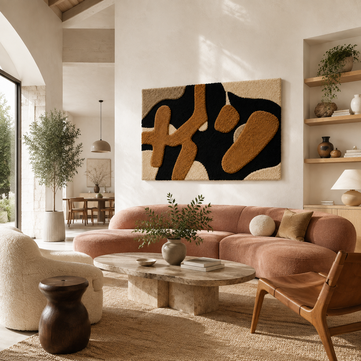 Hewn Earth Night Crossing wall art, abstract landscape design in dark tones, suitable for modern interior decor.