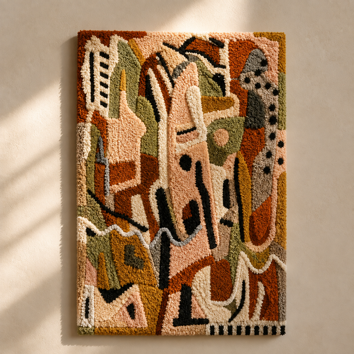 Hewn Earth Totemic Garden wall art piece featuring intricate carved designs in earthy tones, ideal for outdoor or indoor decor.