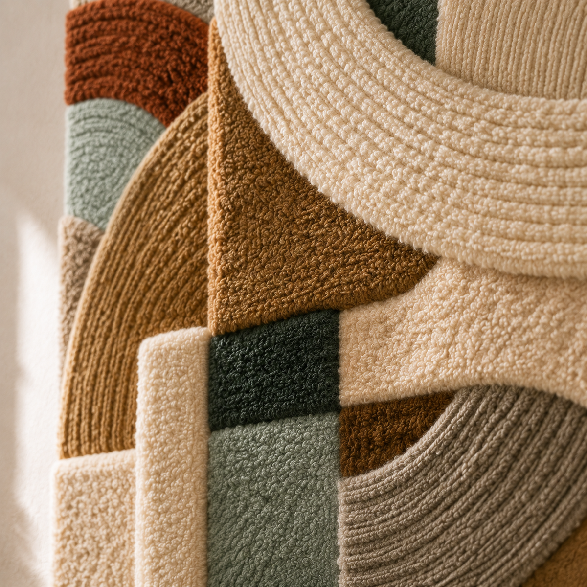 Hewn Earth Quiet Arches wall art featuring abstract arch shapes in muted tones, modern design for contemporary interior decor.