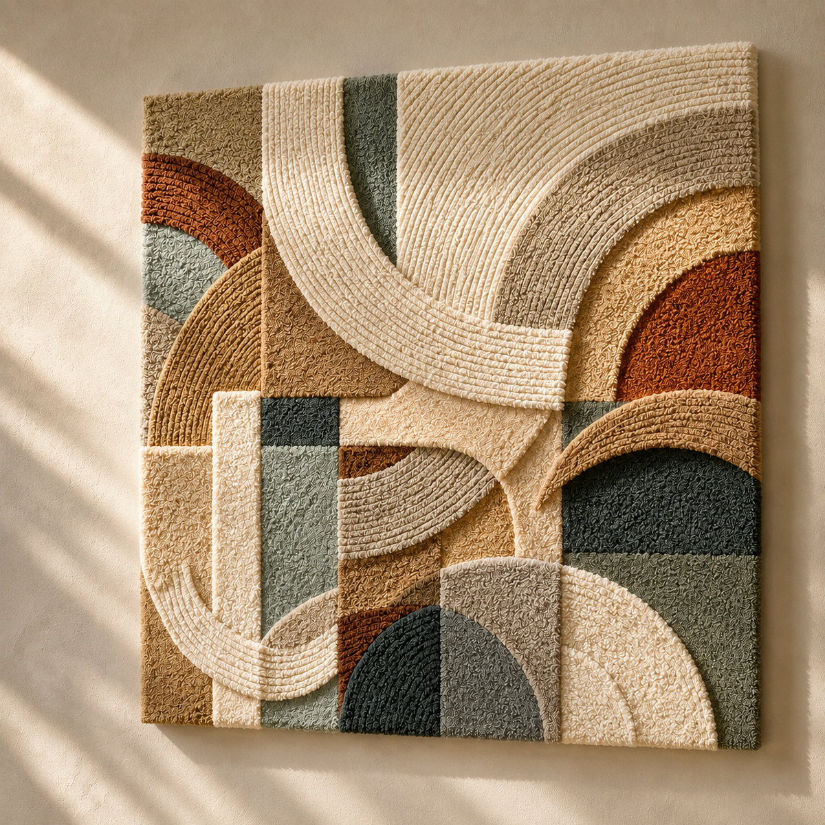 Hewn Earth Quiet Arches wall art featuring a serene, abstract design in earthy tones for modern home decor.
