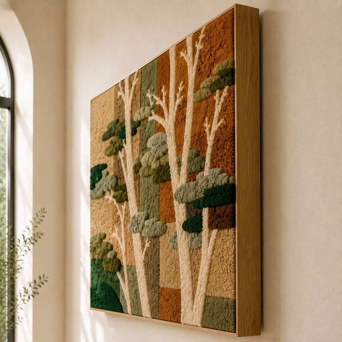 Autumn Forest wall art by Hewn Earth featuring vibrant fall trees and colorful foliage in a natural landscape scene.
