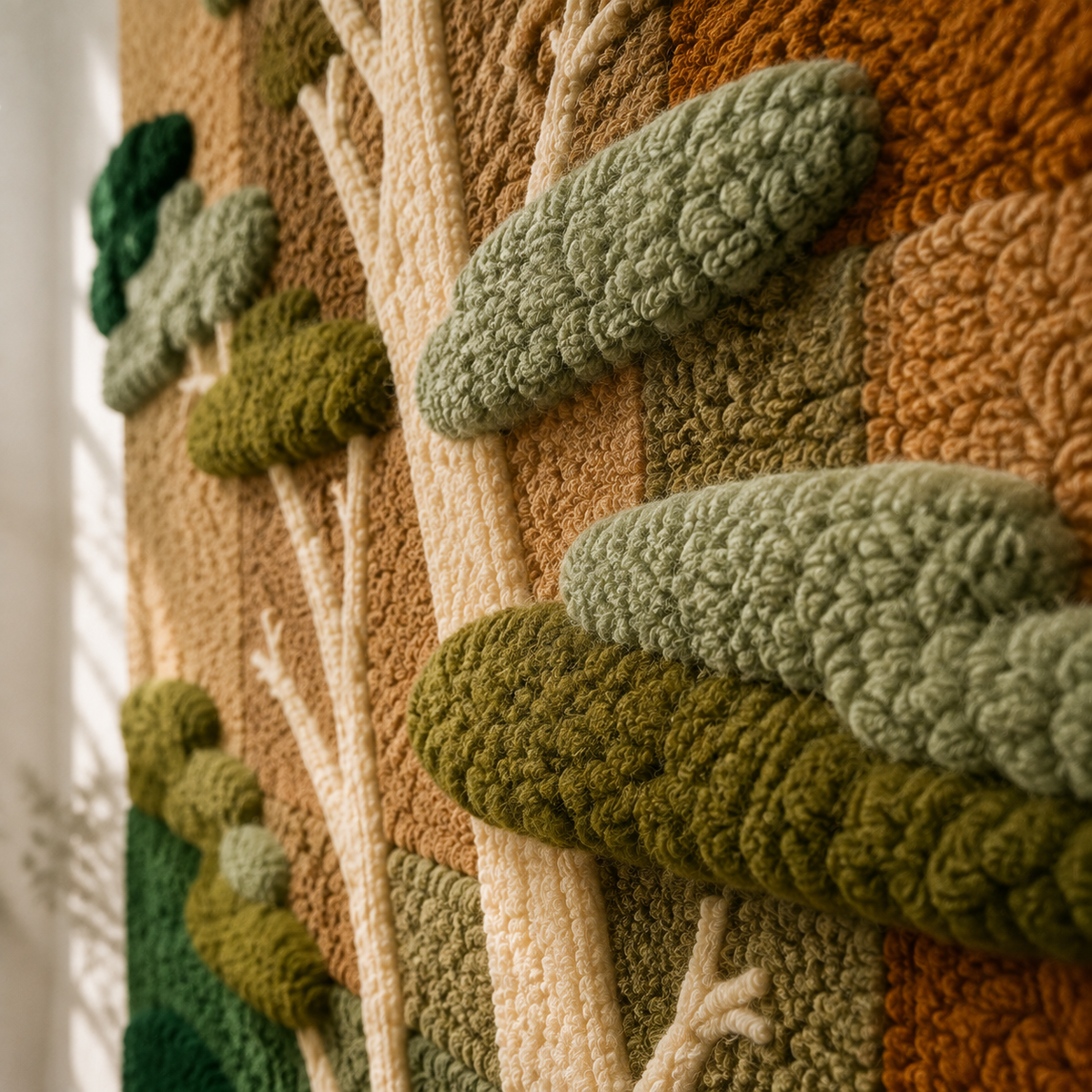 Autumn Forest wall art by Hewn Earth featuring warm fall colors and forest scenery, ideal for home decor.