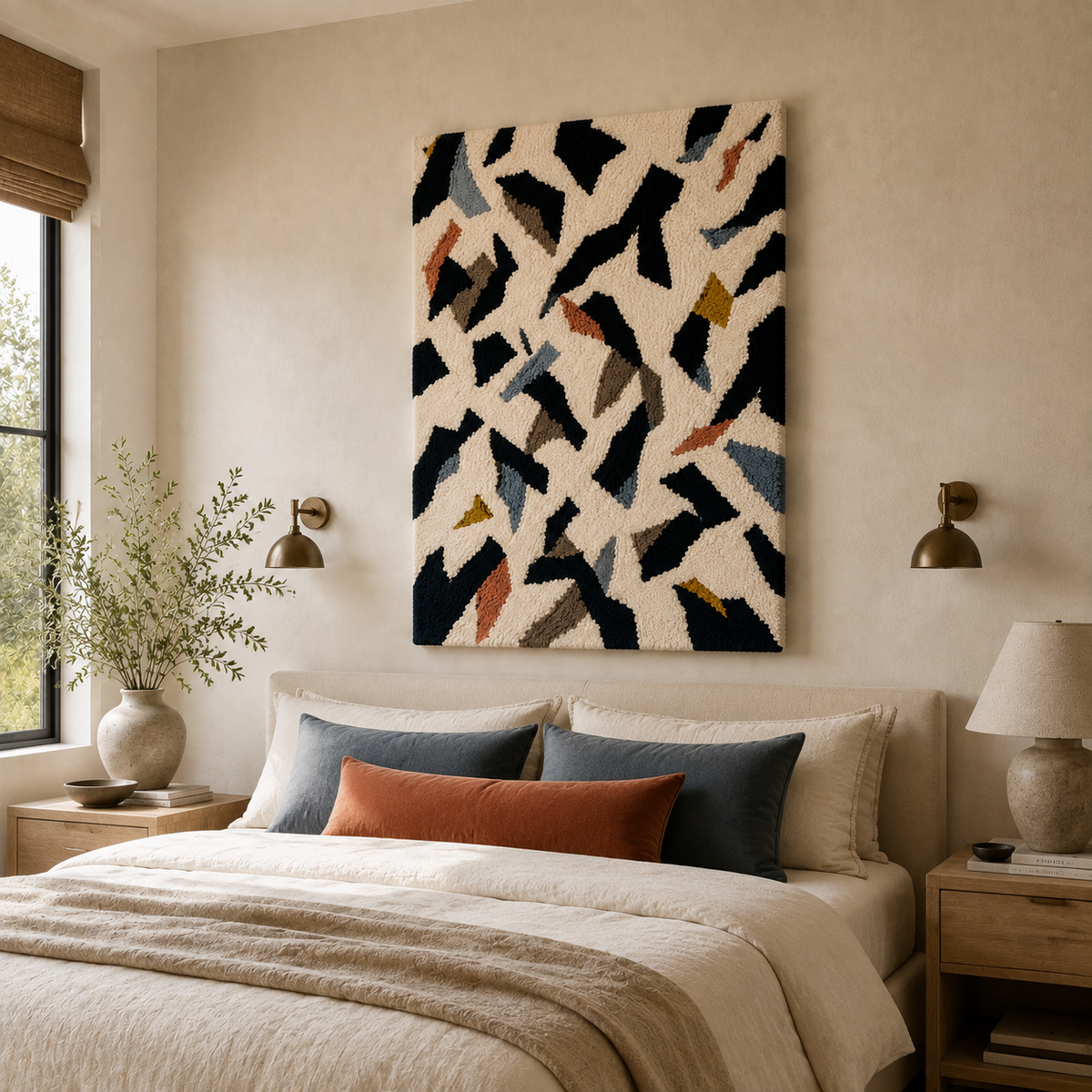 Colorful ink confetti wall art by Hewn Earth, abstract design with vibrant splashes of ink on canvas.