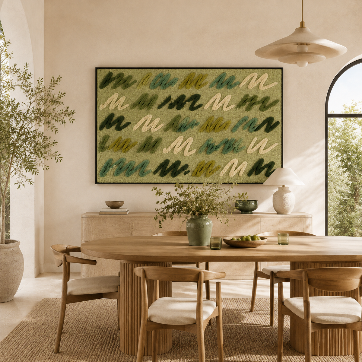 Hewn Earth Meadow Marks HE-0257 wall art featuring natural botanical design on a textured background.