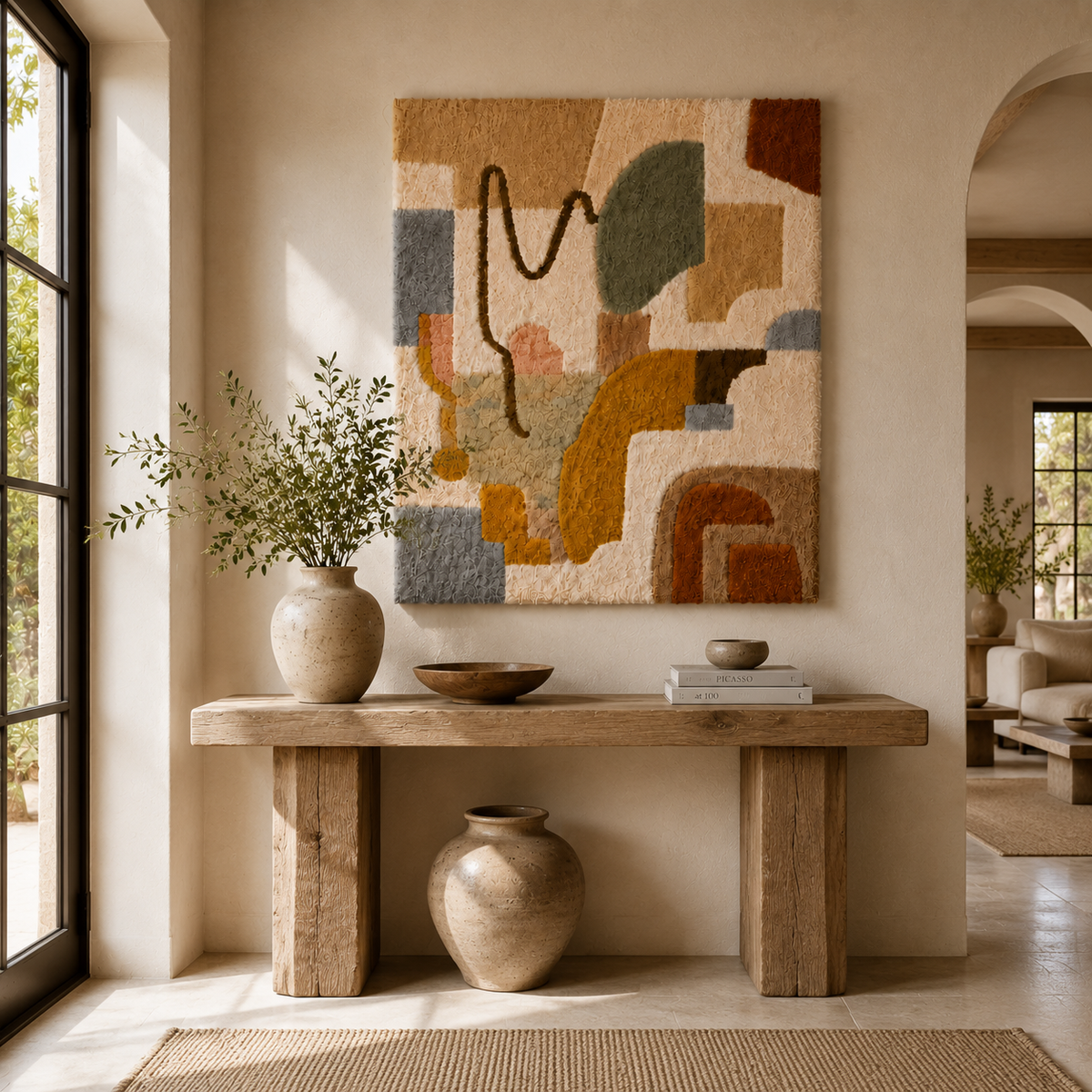 Hewn Earth Desert Signal HE-0258 wall art featuring earthy desert tones and abstract desert landscape design.