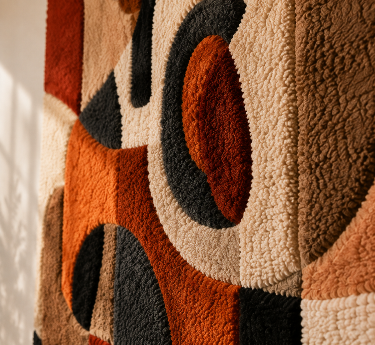 Red Hewn Earth HE-0260 wall art figure, abstract red and black design on textured surface, decorative wall decor piece.