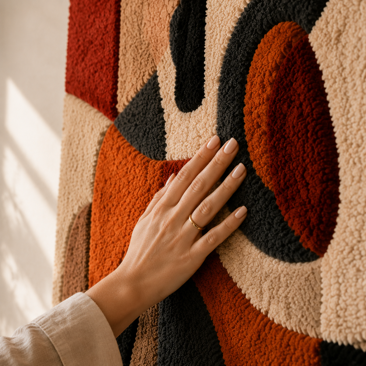 Red Hewn Earth wall art figure HE-0260 featuring a modern abstract design on a neutral background