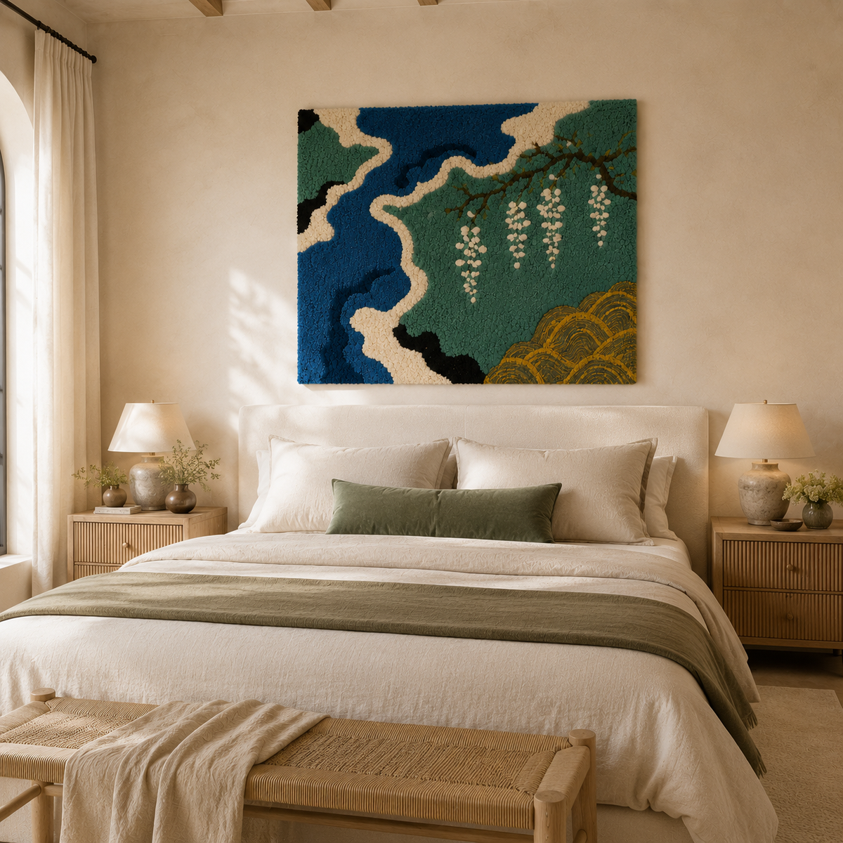 Hewn Earth River Delta wall art, abstract design in earthy tones, suitable for modern home decor, high-resolution image.