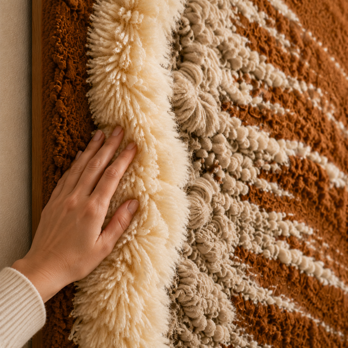 Hewn Earth Sand River wall art, abstract textured design in earthy tones, suitable for modern home decor.