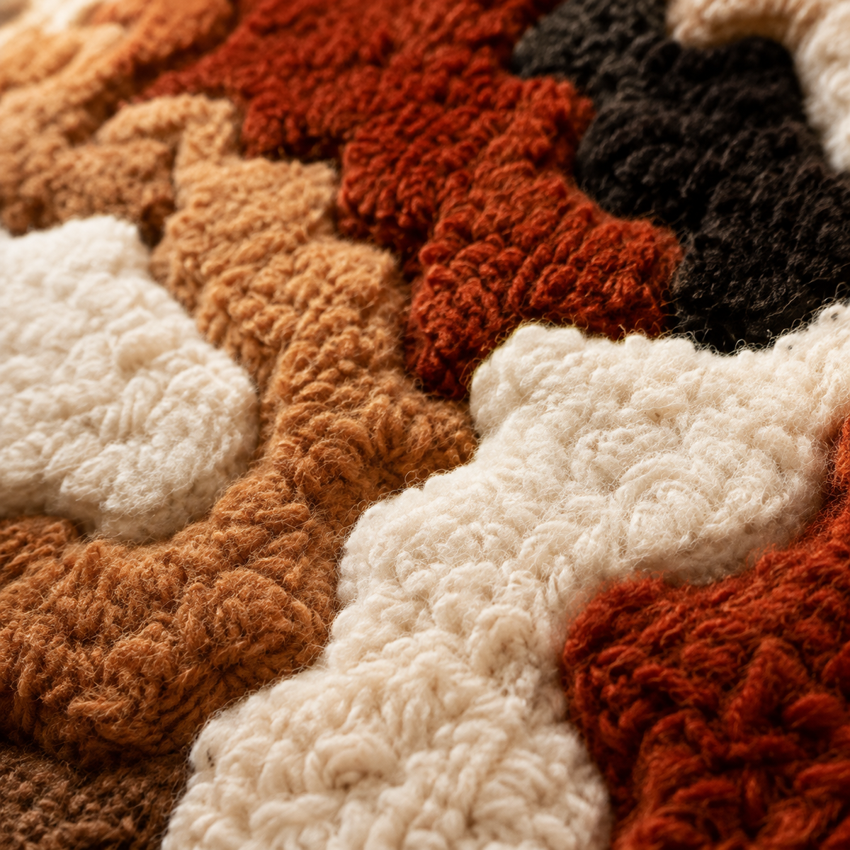 Autumn Mosaic wall art by Hewn Earth featuring vibrant mosaic leaves in warm fall colors on a neutral background.