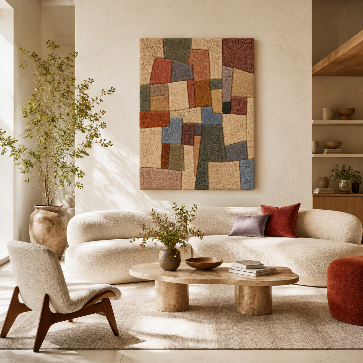 Color Blocks wall art by Hewn Earth featuring vibrant geometric shapes on a sleek background.
