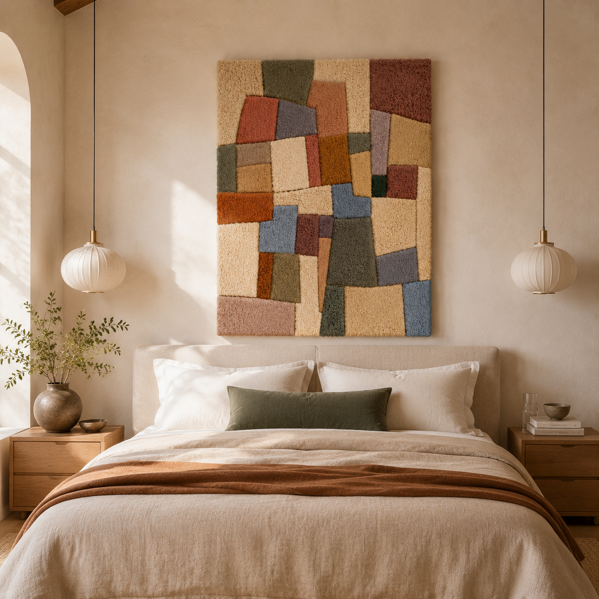 Color Blocks wall art by Hewn Earth featuring vibrant geometric shapes on a neutral background.