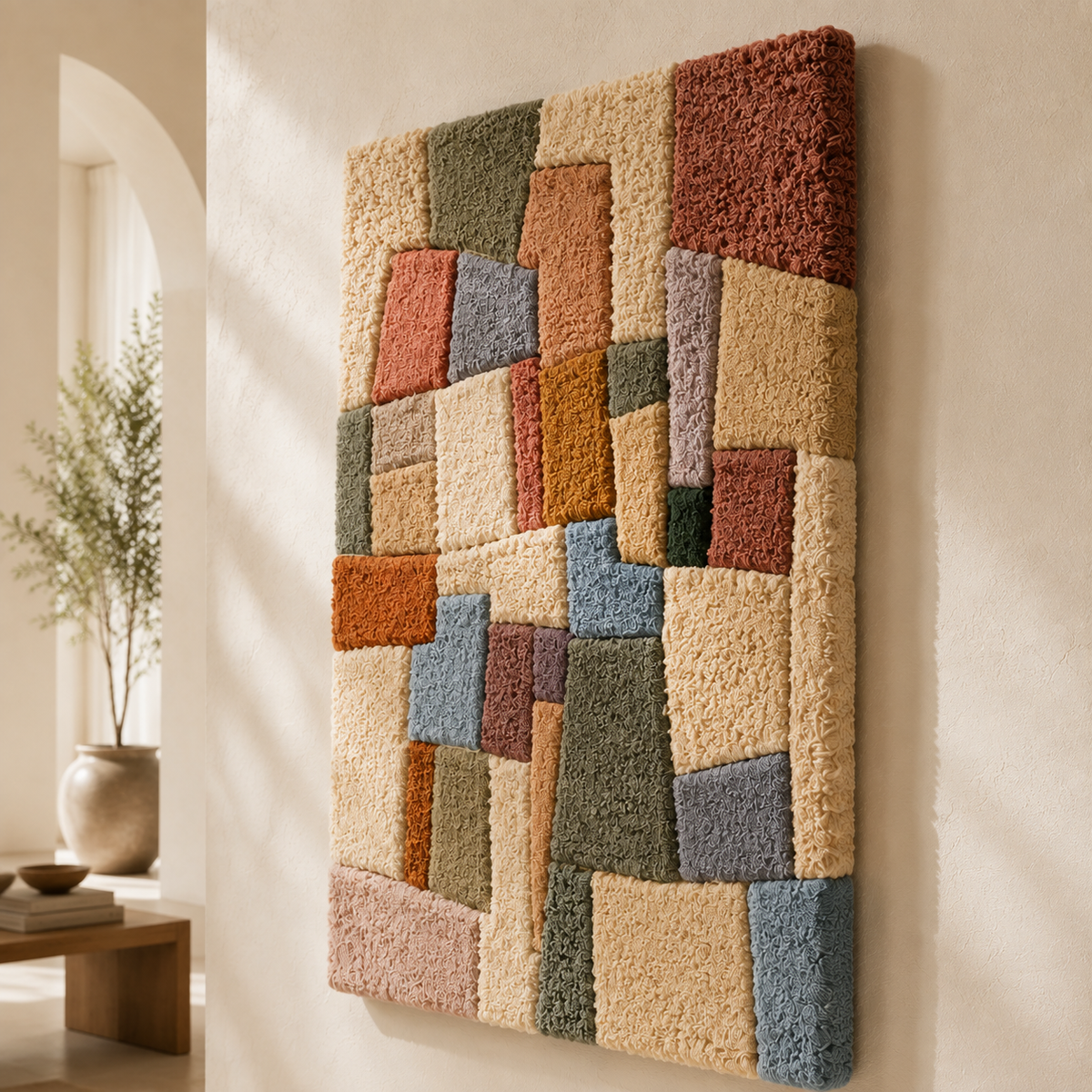 Color Blocks wall art by Hewn Earth featuring vibrant geometric shapes on a neutral background.
