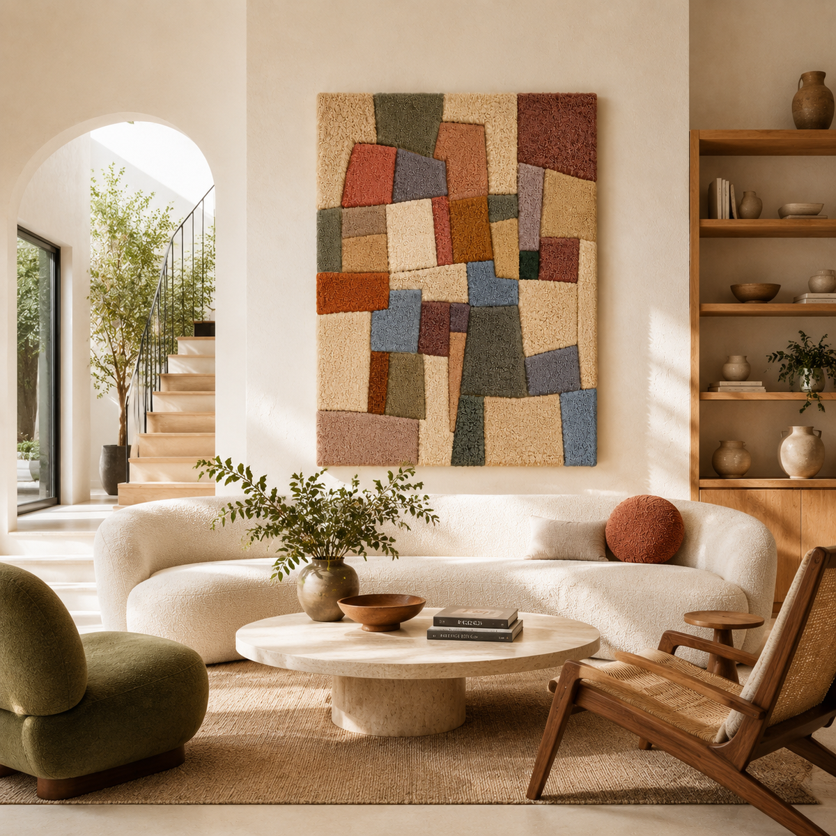 Color Blocks wall art by Hewn Earth, featuring vibrant geometric shapes on a neutral background for modern interior decor.