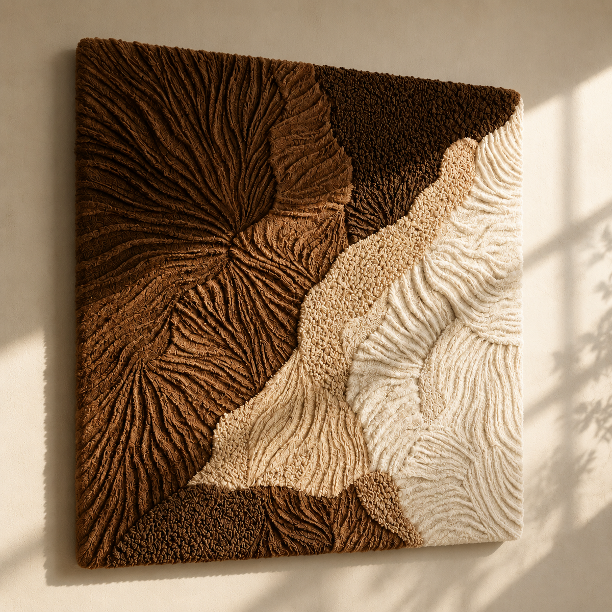 Hewn Earth Earth Divide HE-0275 wall art featuring abstract earth tones and textured design for modern home decor.