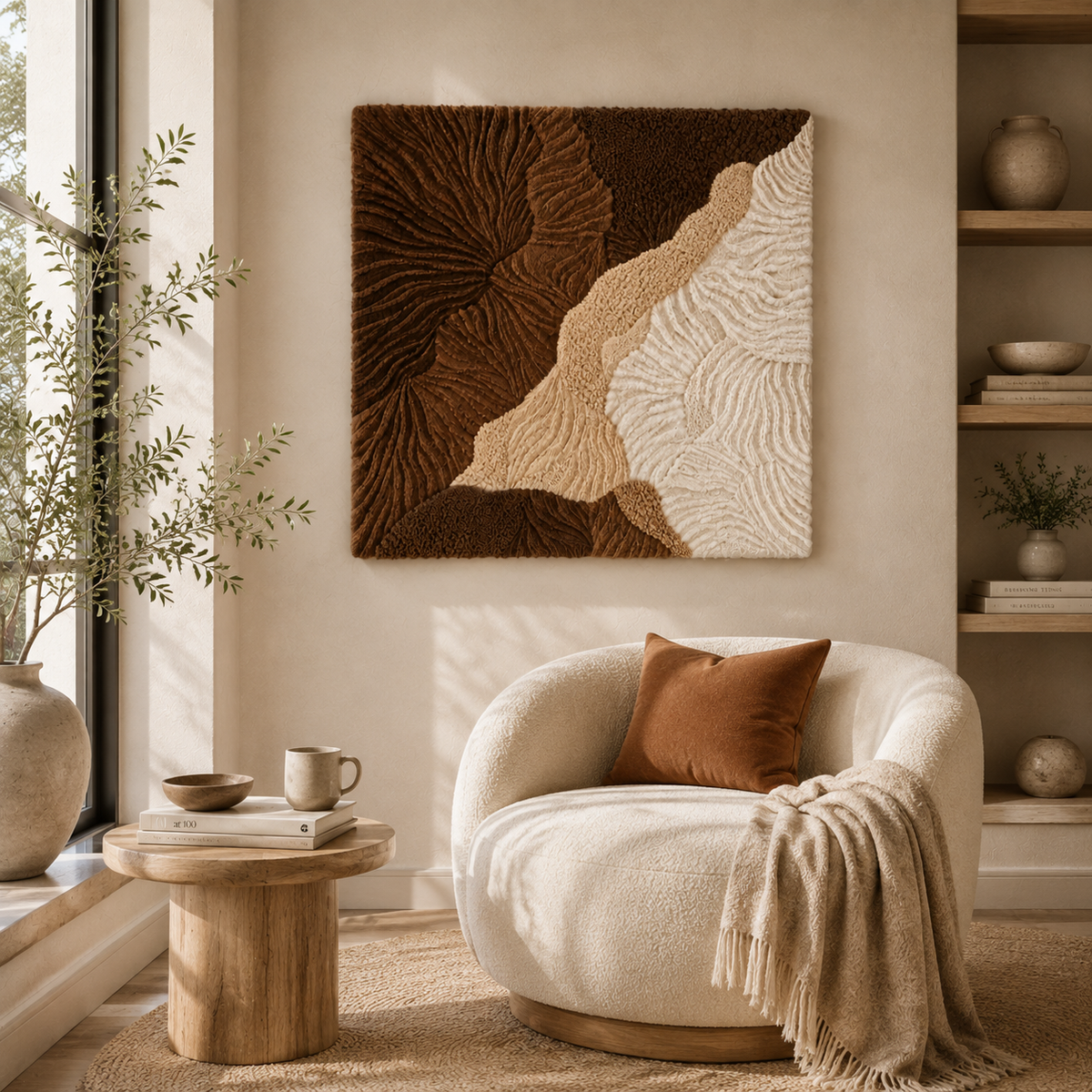 Hewn Earth Earth Divide HE-0275 wall art featuring a natural Earth-inspired design in a modern, textured wall decor piece.