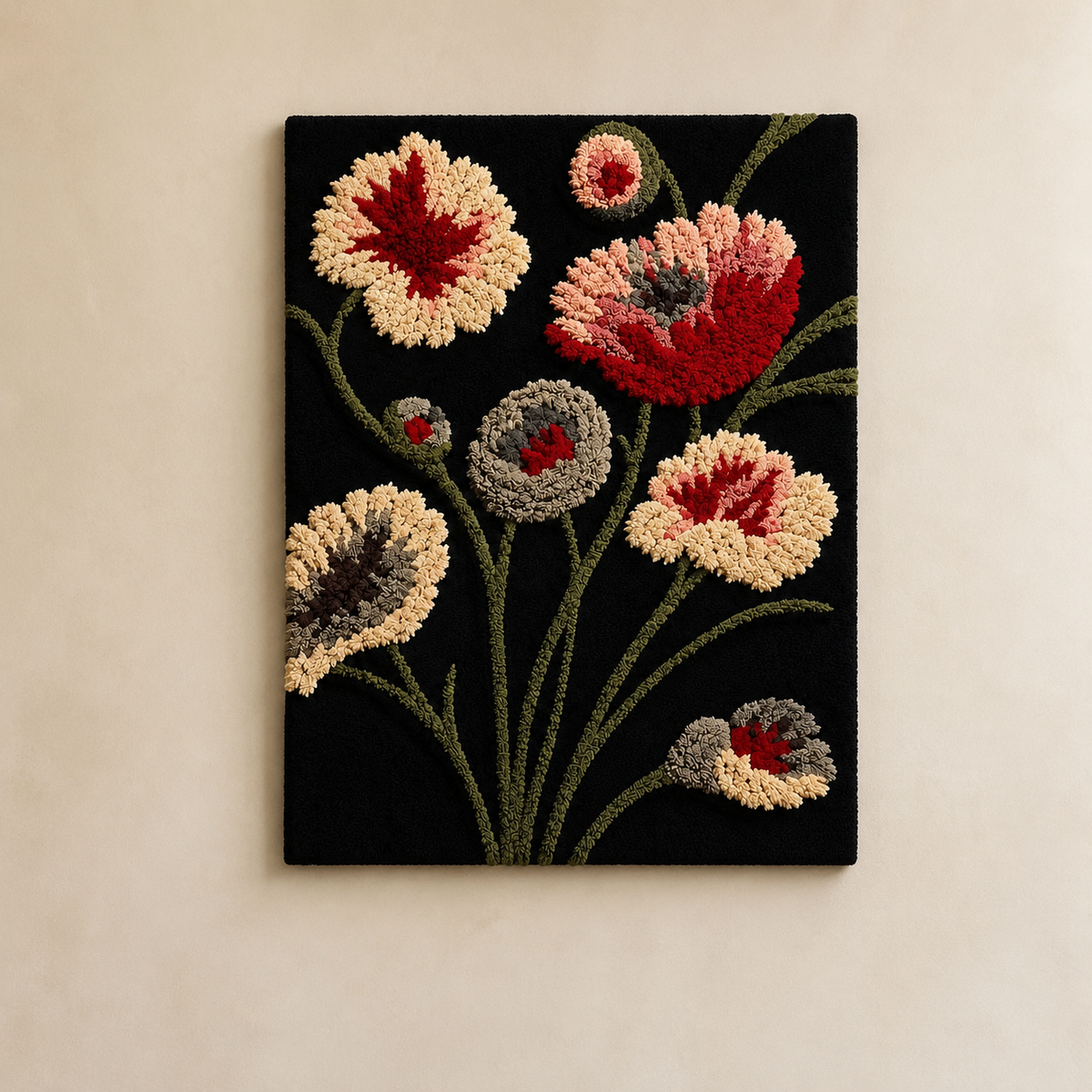 Hewn Earth Night Garden Wall Art featuring vibrant, detailed botanical design for wall decoration.