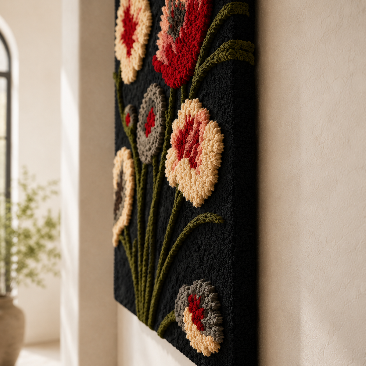 Night Garden wall art by Hewn Earth featuring a vibrant, nature-inspired scene with colorful floral and botanical elements.