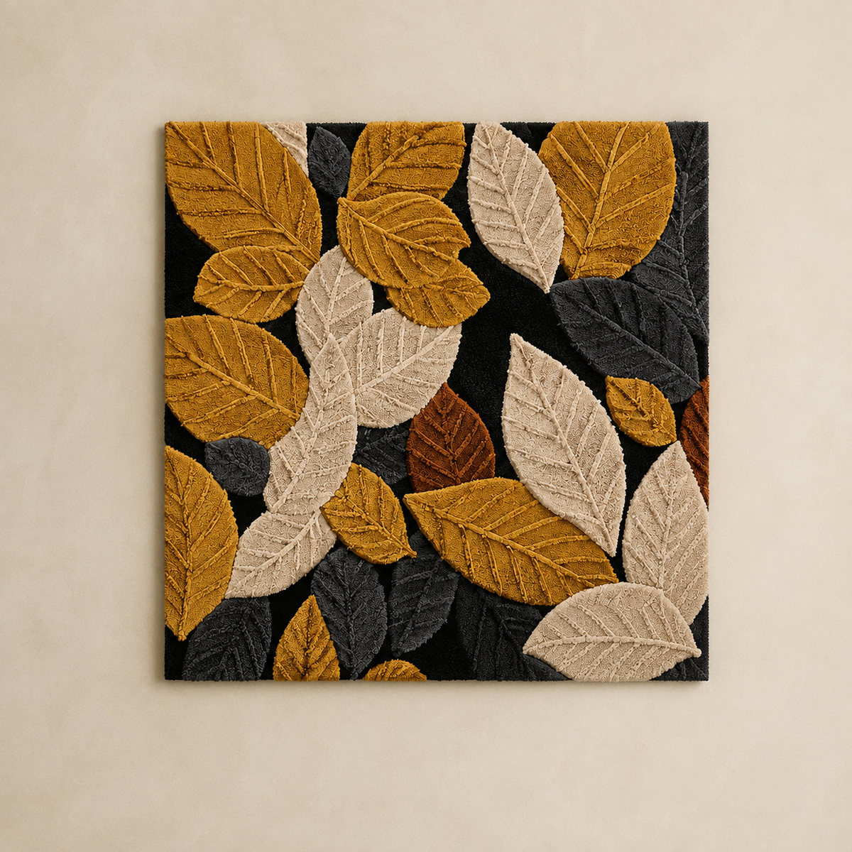 Ginkgo Night wall art by Hewn Earth featuring a detailed ginkgo leaf design on a neutral background.