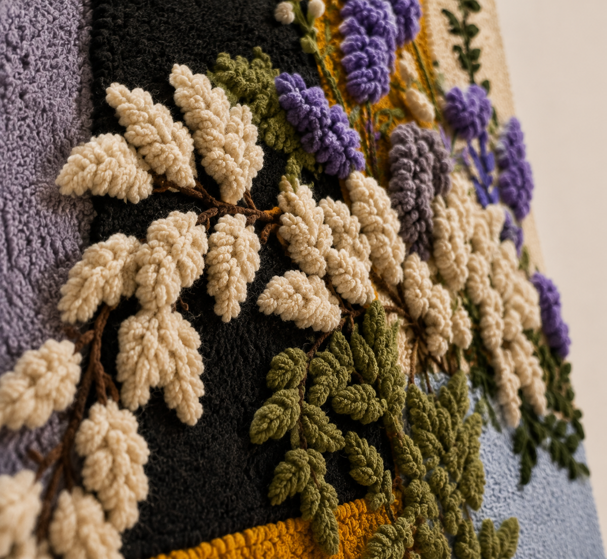 Lavender still life wall art by Hewn Earth featuring a detailed painting of lavender flowers in a natural setting.