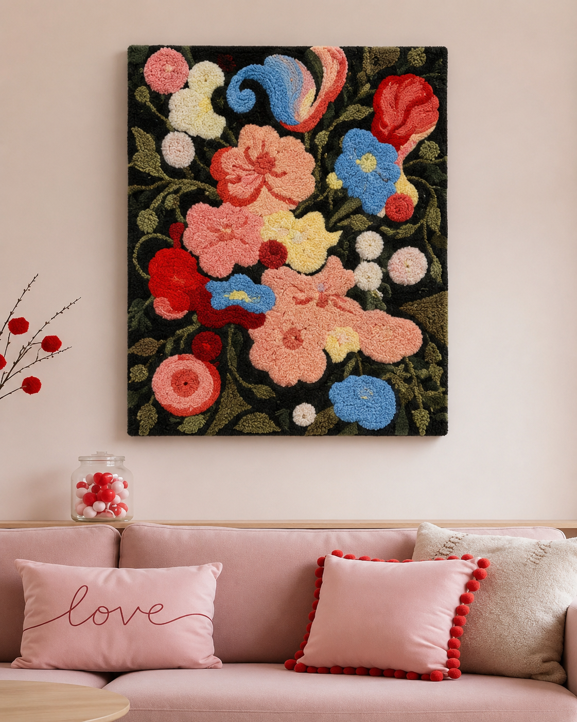 Midnight Bouquet wall art by Hewn Earth featuring a dark floral design on a canvas or print.