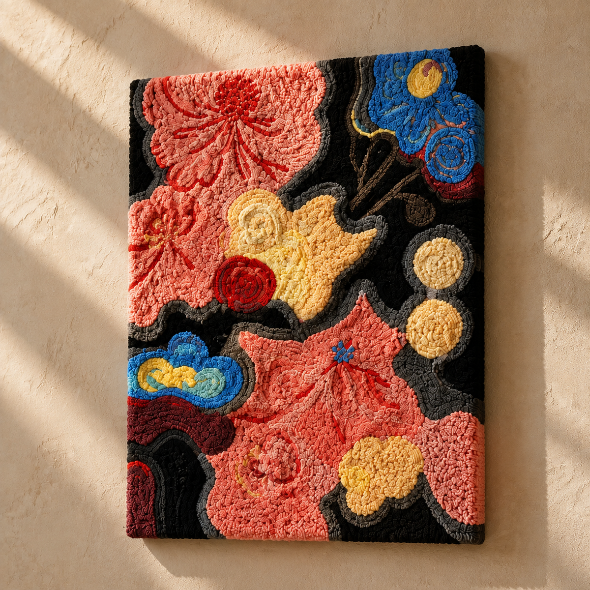Hewn Earth Bloom Constellation wall art featuring a celestial-inspired floral design on a dark background.