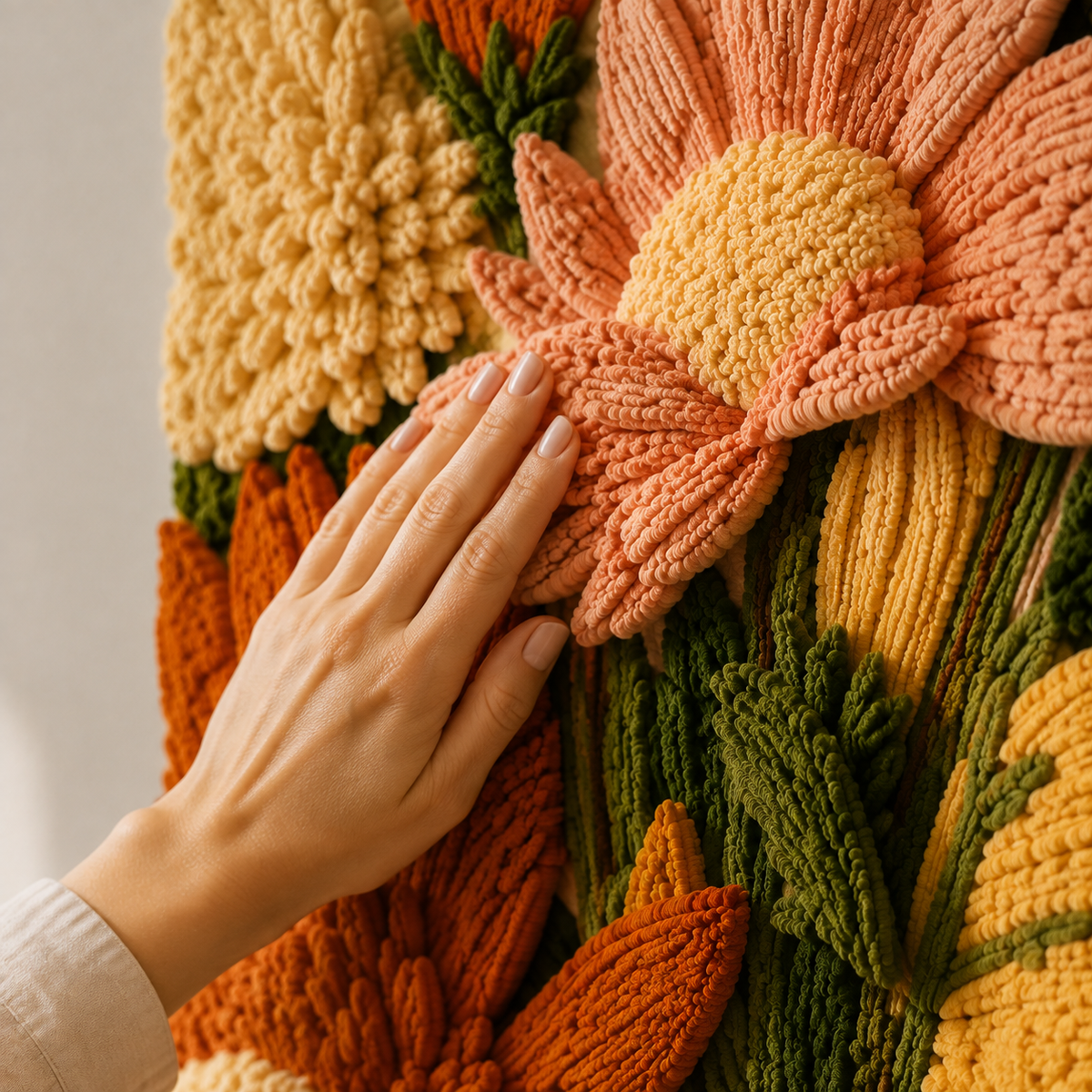 Hewn Earth Marigold Garden wall art featuring vibrant marigold flowers in a natural, artistic design for home decor.