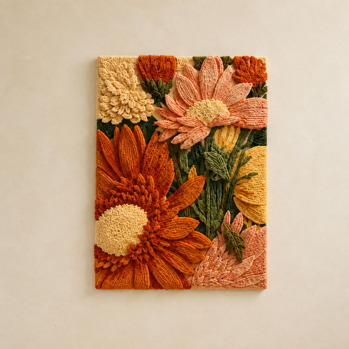 Hewn Earth Marigold Garden wall art featuring vibrant marigold flowers in a natural botanical design.