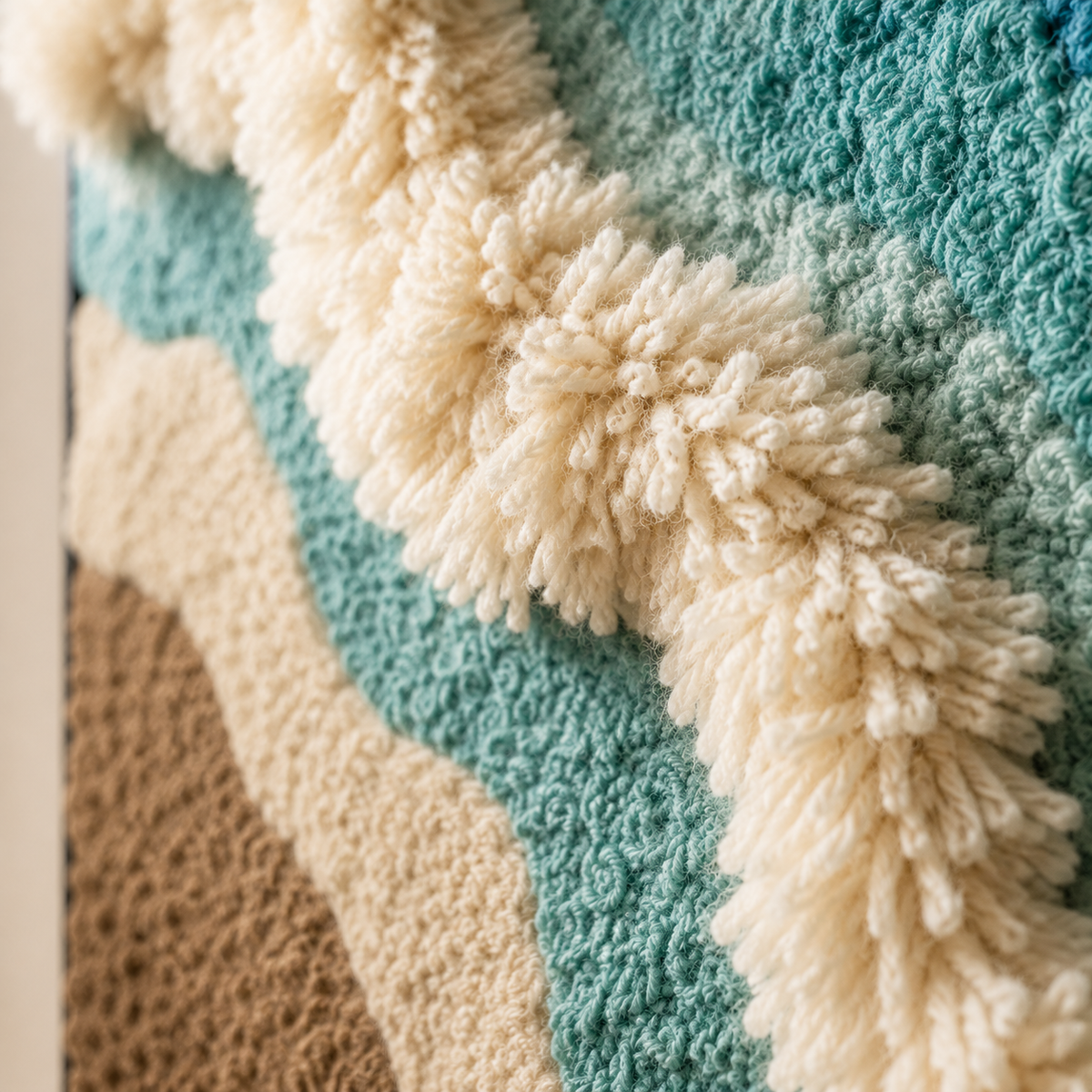 Hewn Earth Coastal Current HE-0299 wall art featuring abstract ocean-inspired design on a textured canvas.