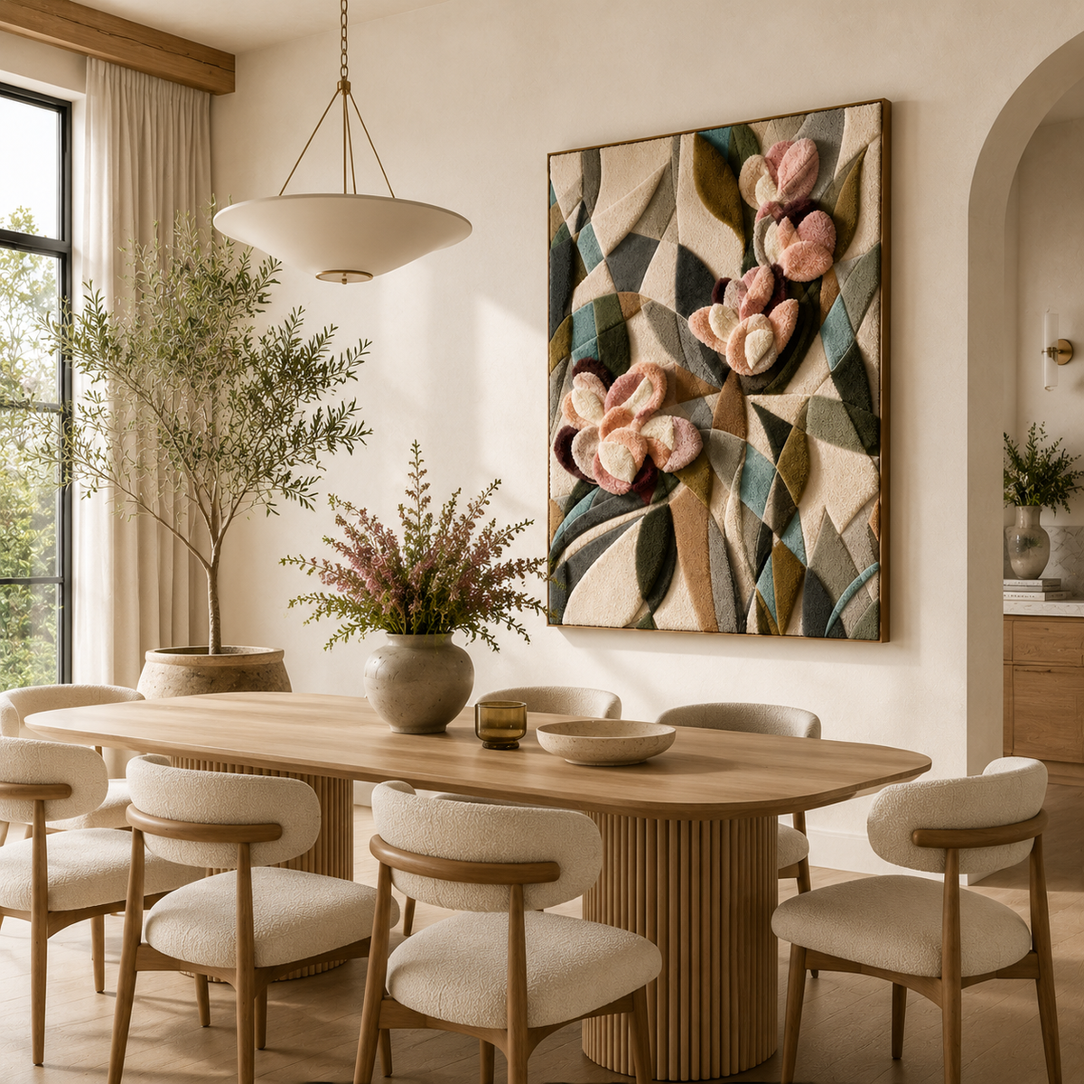 Hewn Earth Lotus Stone wall art, HE-0300, featuring textured, natural stone design suitable for home decor.