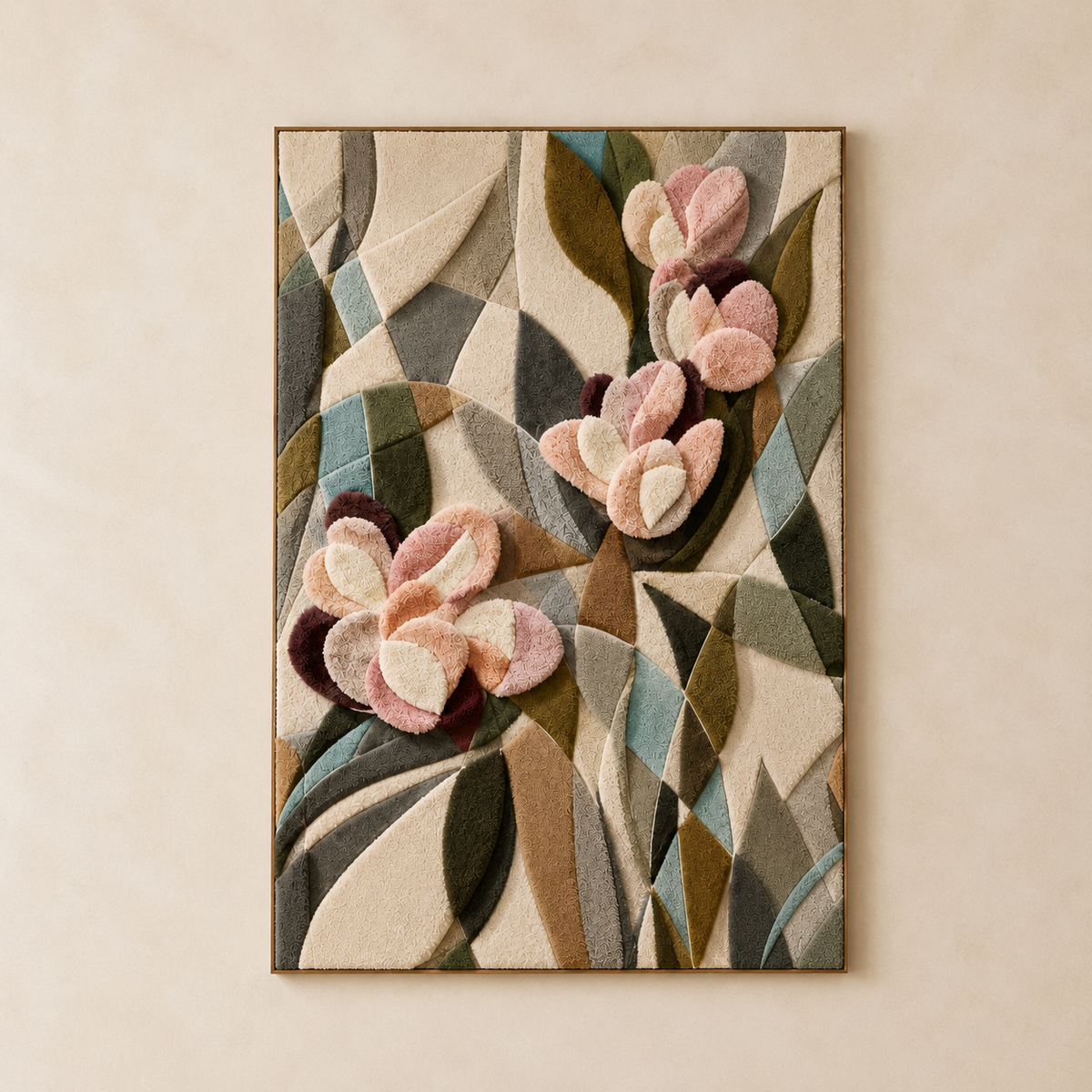 Hewn Earth Lotus Stone wall art, HE-0300, featuring a textured stone design suitable for modern interior decor.