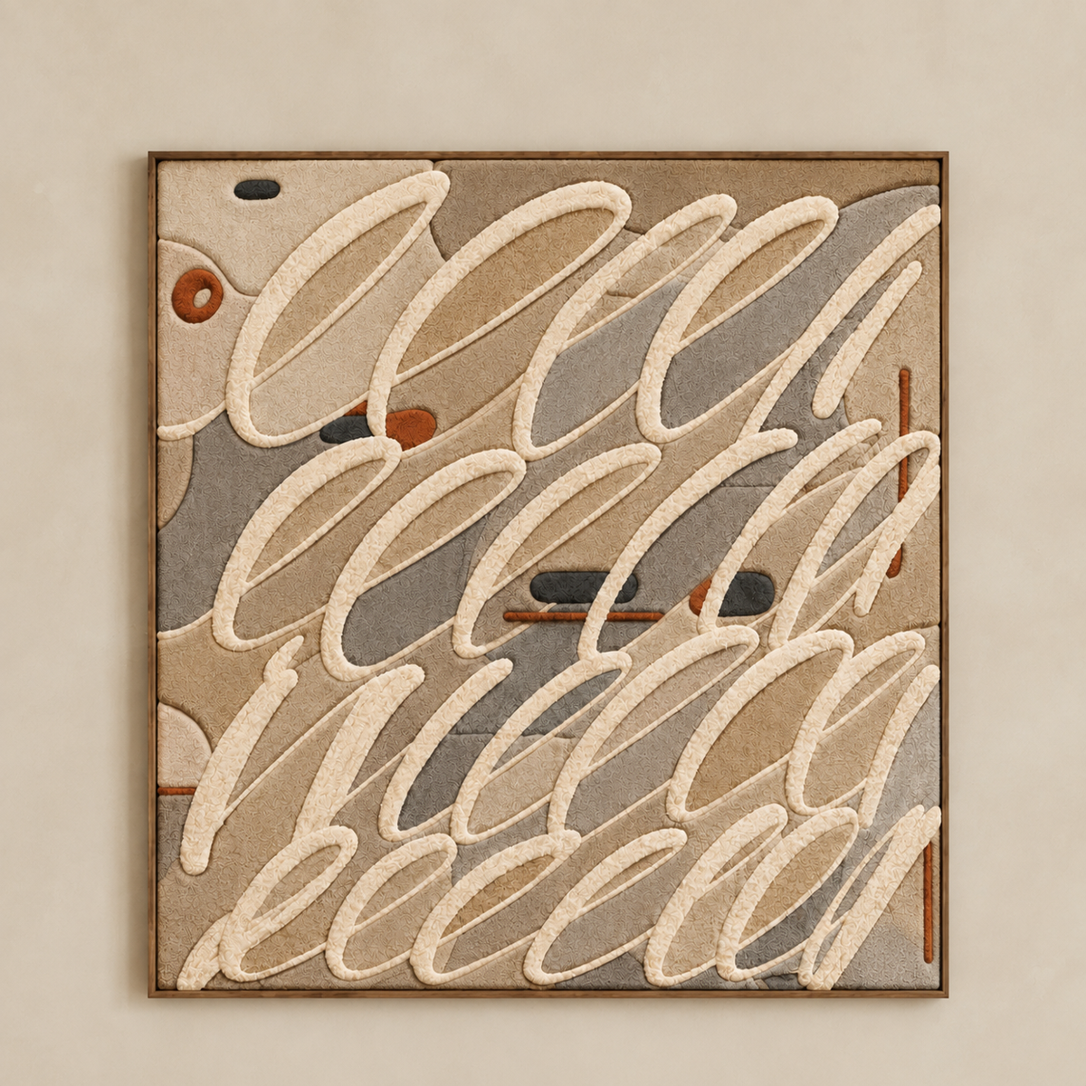 Hewn Earth Oat Current HE-0304 wall art featuring abstract oat-inspired design in earthy tones on a neutral background.