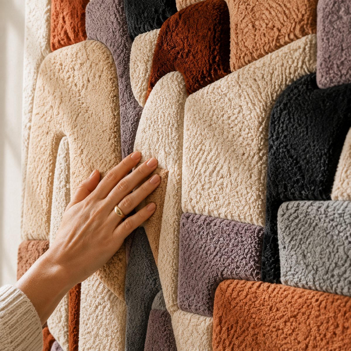 Abstract wall art piece "Floating Forms" by Hewn Earth, featuring layered, textured wooden panels for modern interior decor.