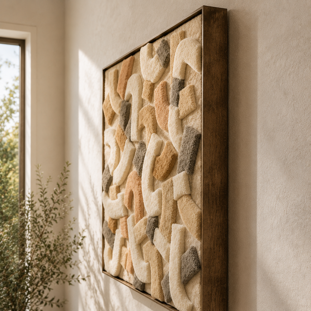 Sand patches wall art by Hewn Earth featuring textured, earthy-toned sand designs on a canvas or wall surface.