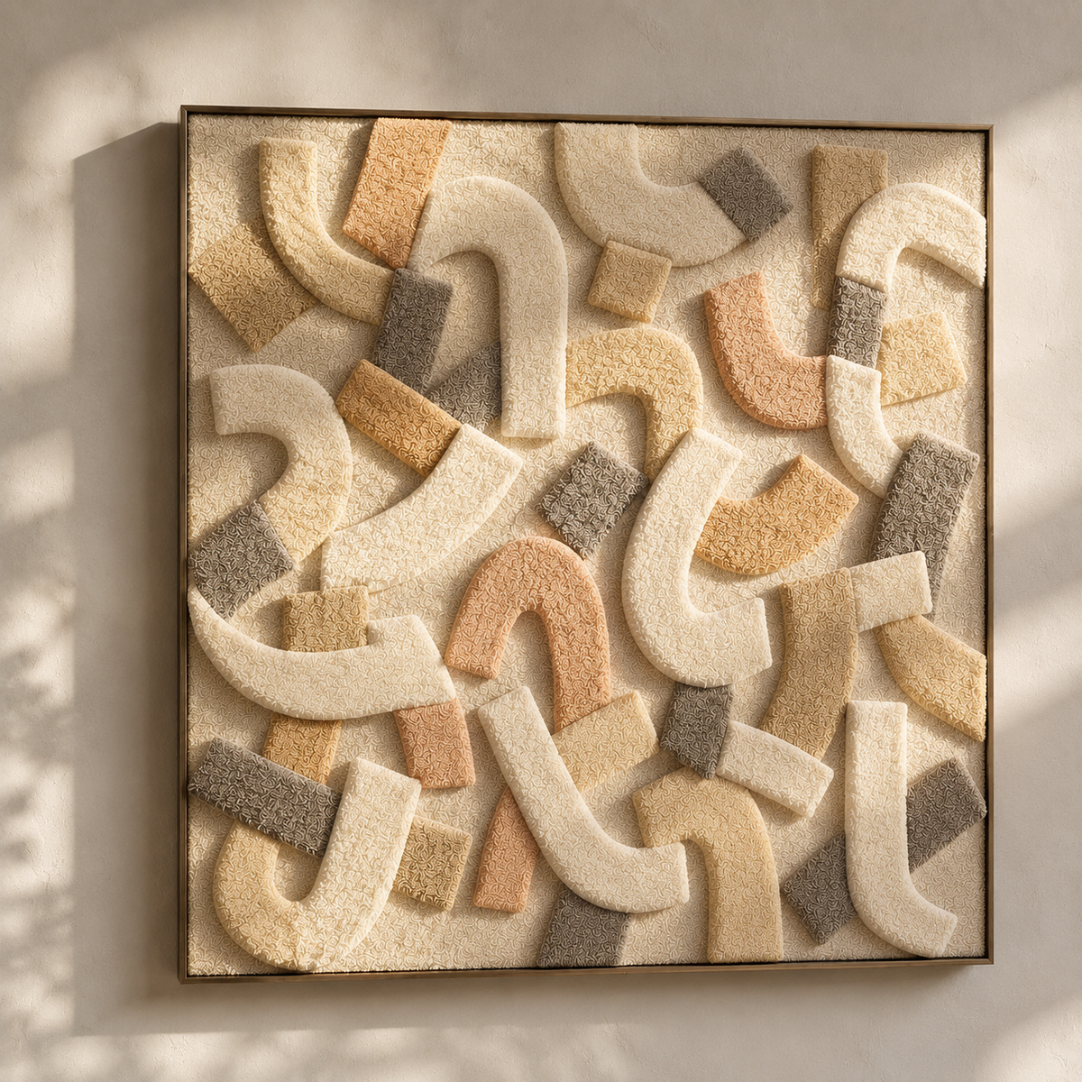 Wall art featuring natural sand patches in earthy tones, designed by Hewn Earth for a textured, organic wall decor piece.