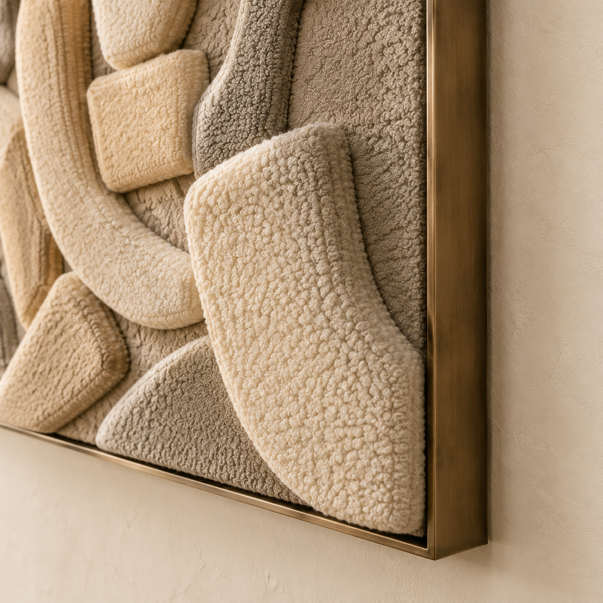 Hewn Earth Knotted Paths HE-0307 wall art featuring abstract, textured knot design on a neutral background.