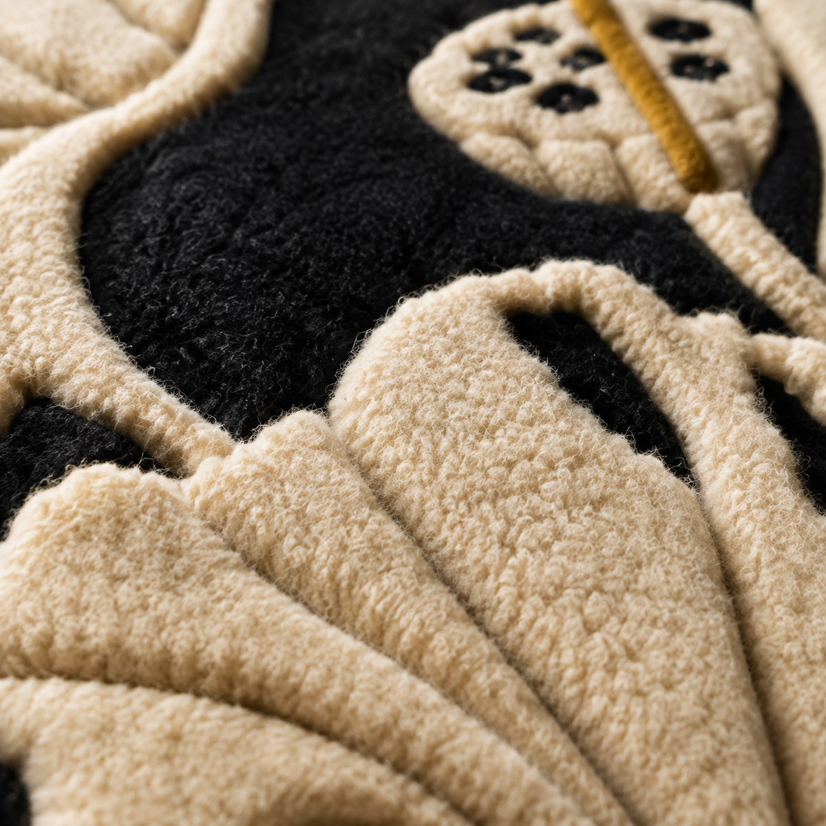 Close-up of Ivory Lotus Night wall art by Hewn Earth featuring detailed ivory lotus flower artwork on a textured background.