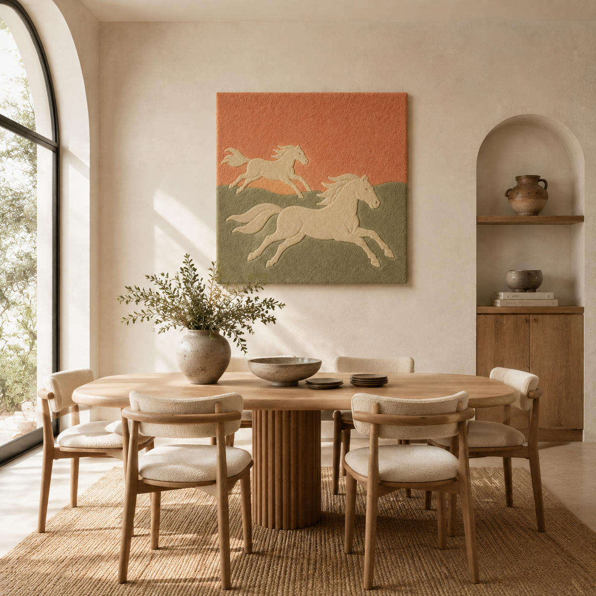 Colorful Coral Gallop wall art by Hewn Earth featuring vibrant, abstract coral-inspired design on canvas.