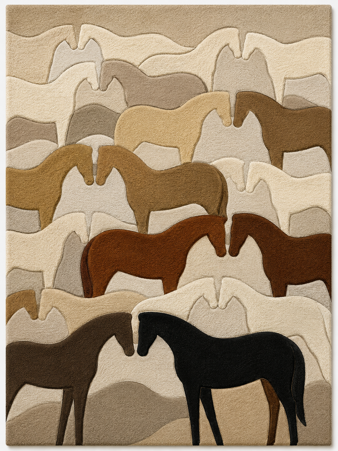 Dune Herd Layers wall art by Hewn Earth featuring layered desert landscape design in light tones.